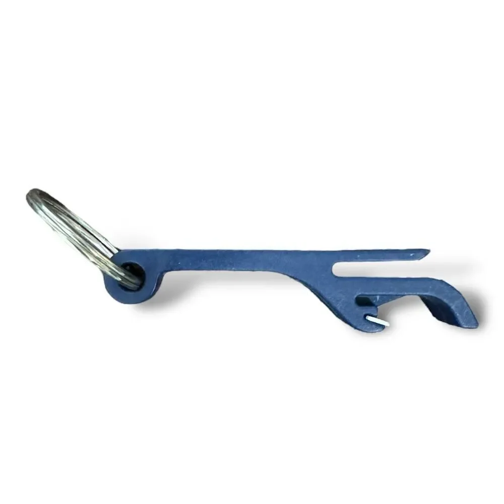 Omission Brewing Blue Bottle Opener Keychain Metal Utility